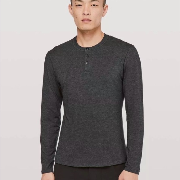 Lululemon 5 year basic long sleeve Henley medium grey - Picture 2 of 4